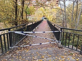 Imagen de la pasarela cortada.