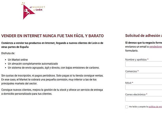 Página web del Market Place.