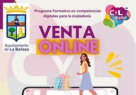 Cartel del programa formativo de competencias digitales en La Bañeza