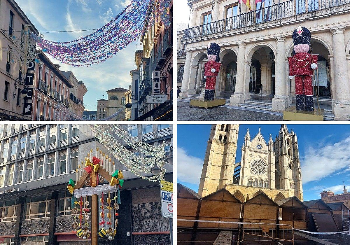 Algunas de las decoraciones navideñas que ya se pueden ver.