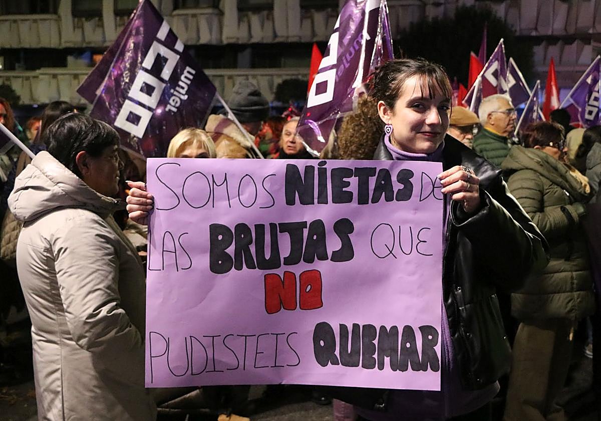 Una de las pancartas de la manifestación.