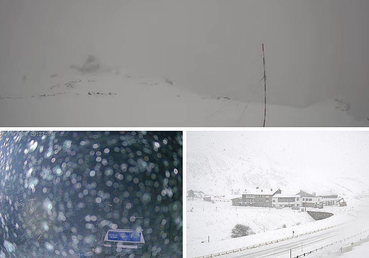 Nieve en el Collado Jermoso y en la estación de San Isidro