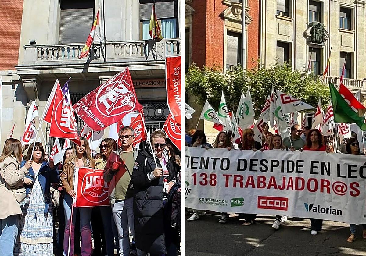 Manifestaciones de trabajadores de Abai y Atento en León.