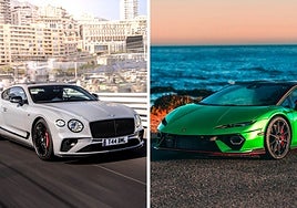 Un modelo de Bentley y otro de Lamborghini.