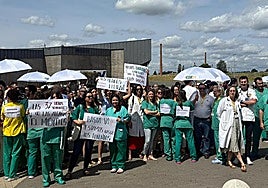 Imagen de la huelga en junio en el Hospital de León.