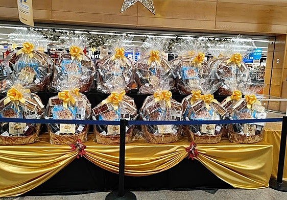 Imagen de las cestas de productos de León que se sortean