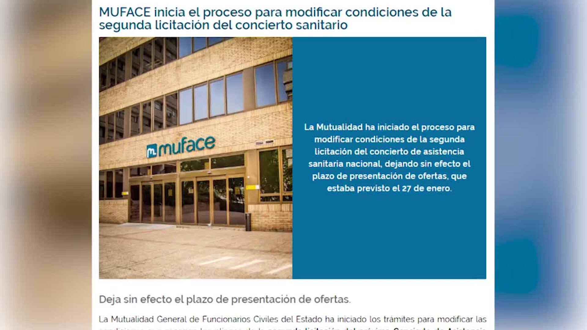 Muface cambiará las condiciones de la 2ª licitación del concierto