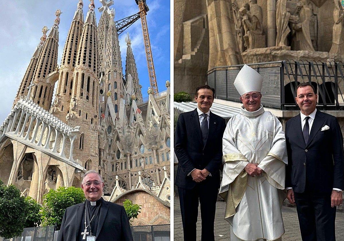 El obispo de León y representantes de Fundos en los actos de la Sagrada Familia.