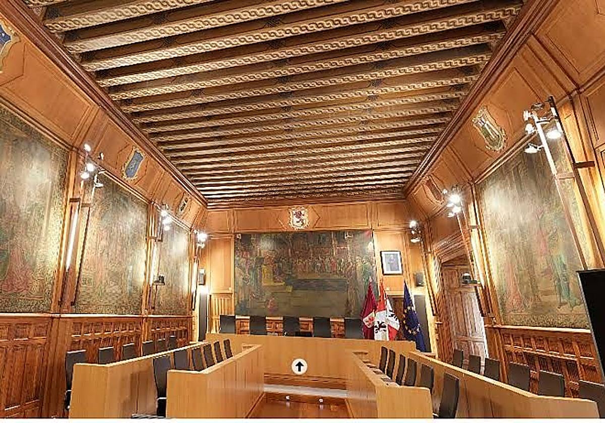 Salón de pleno de la Diputación de León.