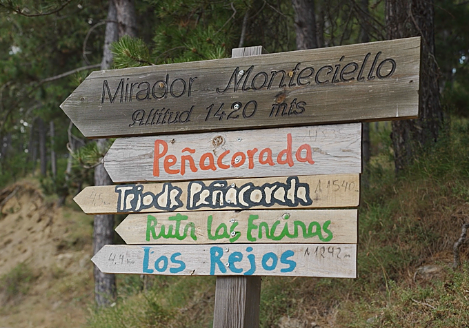 Señalización de las principales rutas de senderismo