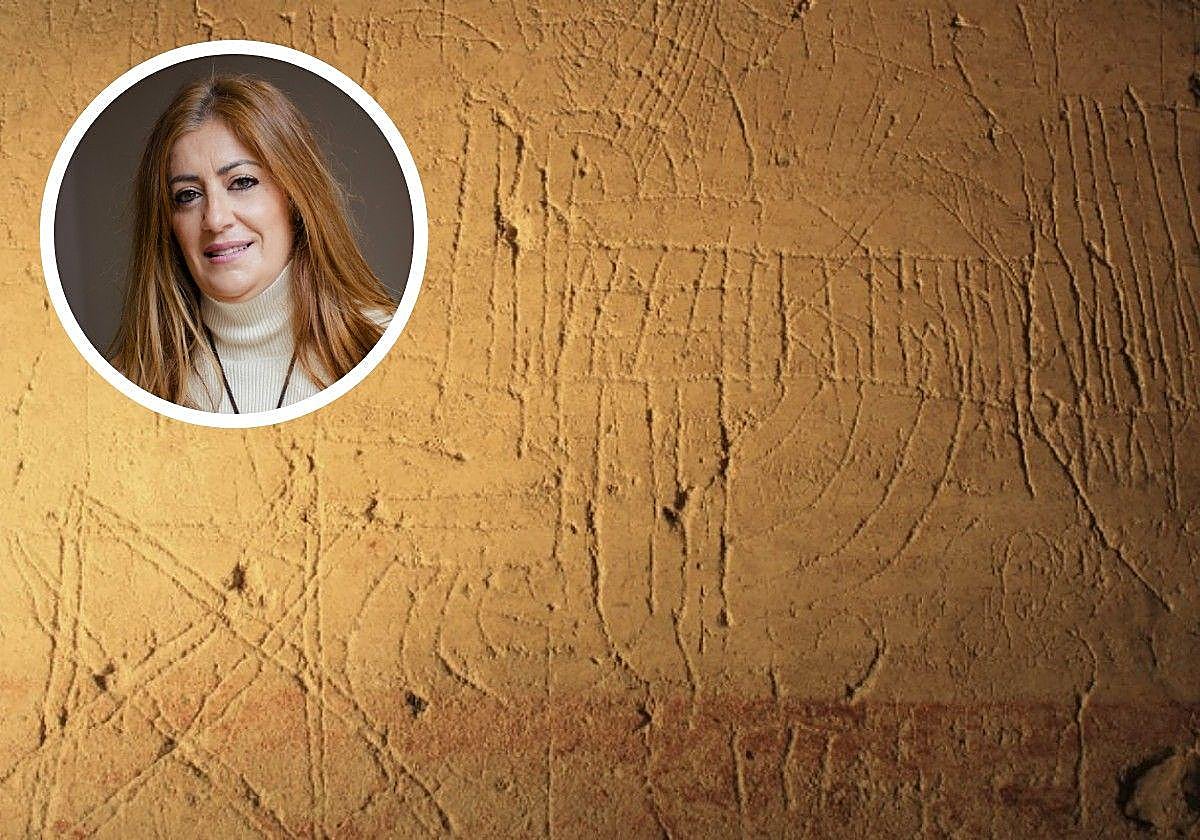 Ejemplo en Peñalba de Santiago y, en pequeño, la investigadora.