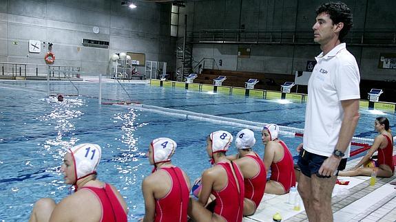 Oca (d), durante un entrenamiento. 