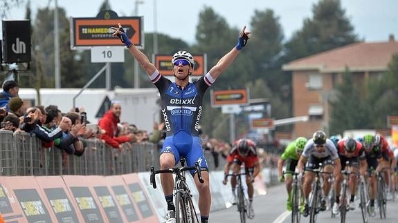 Zdenek Stybar (Etixx) celebra su victoria 