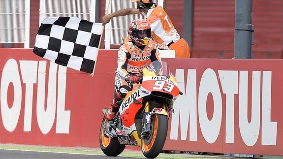Márquez, durante la carrera. 