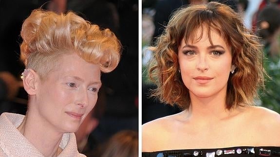 Tilda Swinton y Dakota Johnson.