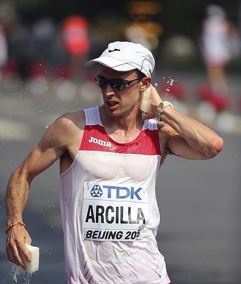 Arcilla, durante una carrera. 