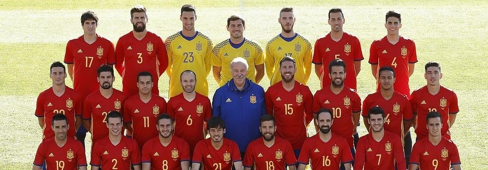 Plantilla Selección Española de Fútbol para la Euro 2016. 