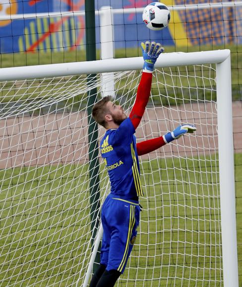 De Gea, durante un entrenamiento. 