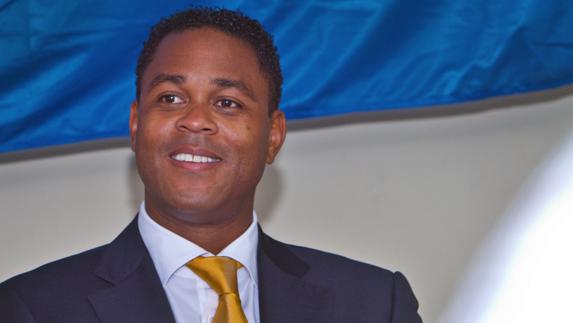 Kluivert, durante un acto publicitario. 