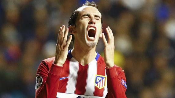 Godín, durante un partido con el Atlético. 