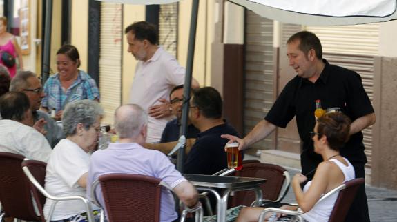 Una terraza, en Valencia.