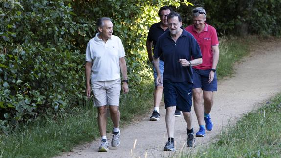 José Benito Suárez, Mariano Rajoy y Alfonso Rueda.