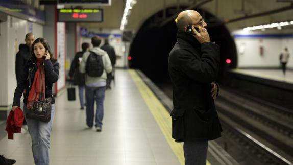 Un andén del metro de Madrid.