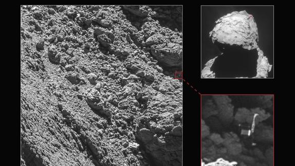 Philae en el cometa.