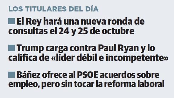 El martes, en tres titulares