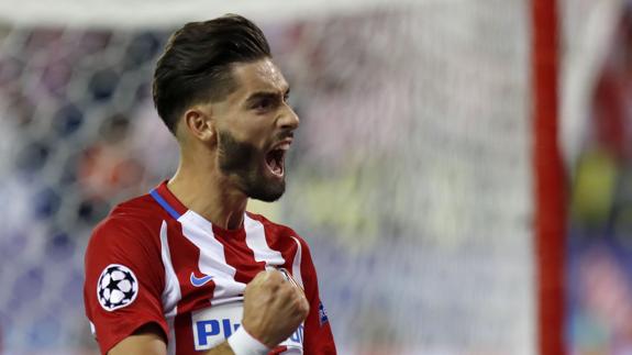 Carrasco celebra uno de sus cinco goles. 