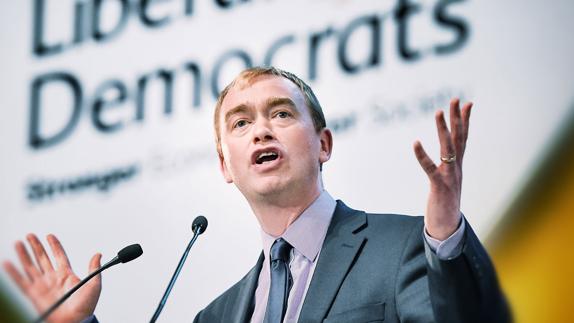 Tim Farron, líder del Partido Liberal Demócrata británico.