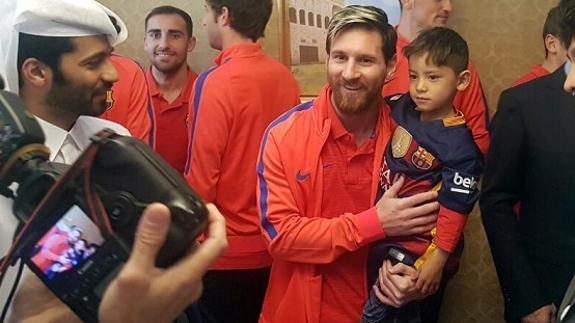Messi y Murtaza, en Doha. 