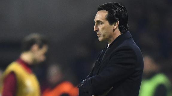 Unai Emdery, técnico del PSG, durante un partido. 