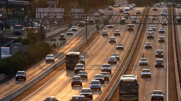 Vista de la A6 en sentido de entrada a Madrid.