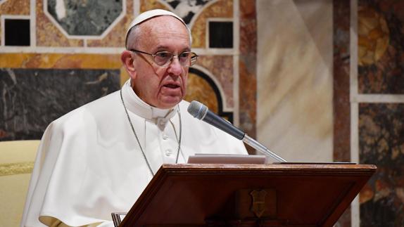 El Papa, durante su discurso. 