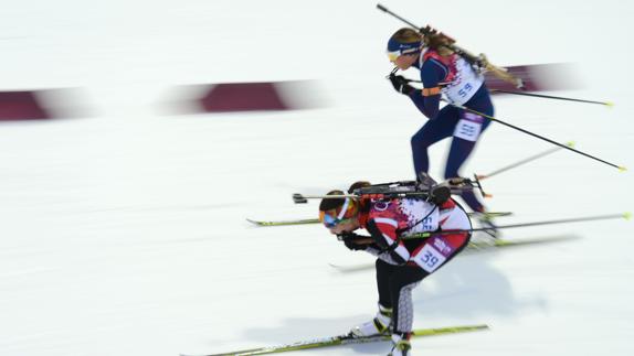 Imagen de una prueba de biatlón en los Juegos de Sochi 2014.