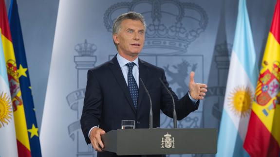 El presidente de Argentina, Mauricio Macri, en su visita a España.