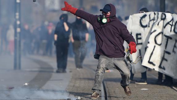 Uno de los manifestantes. 