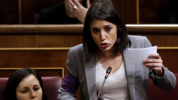 La portavoz parlamentaria de Unidos Podemos, Irene Montero.