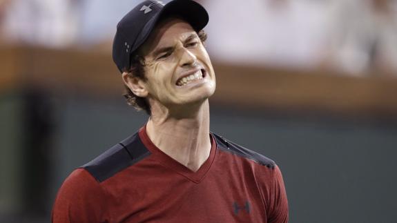 Andy Murray se lamenta durante el partido.