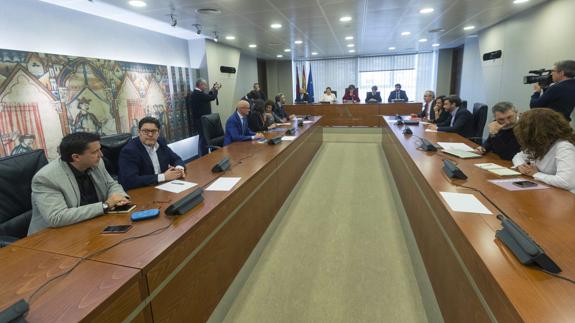 Los portavoces de los grupos parlamentarios en la Asamblea Regional de Murcia.