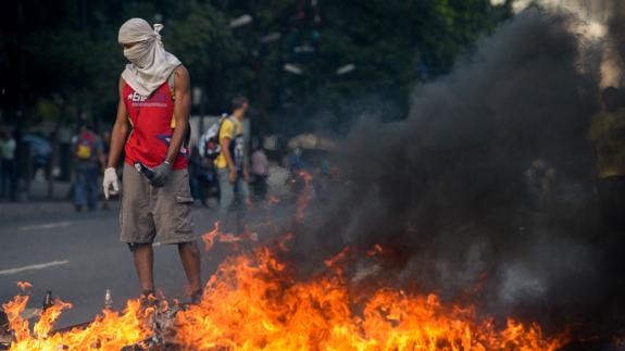 Imagen de la protesta de hoy. 