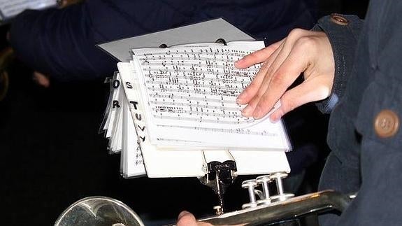 Partitura de uno de los músicos.