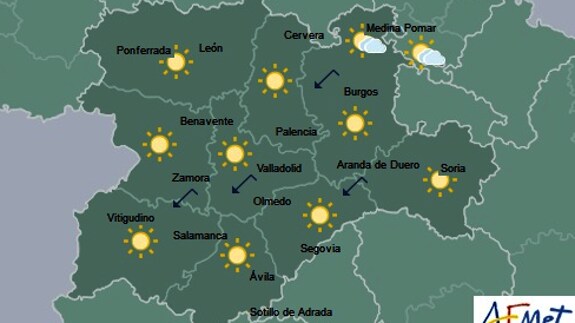 Previsión para el lunes en la comunidad