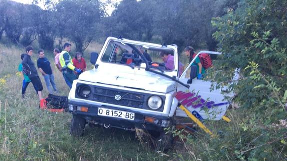 Imagen del vehículo tras el accidente.