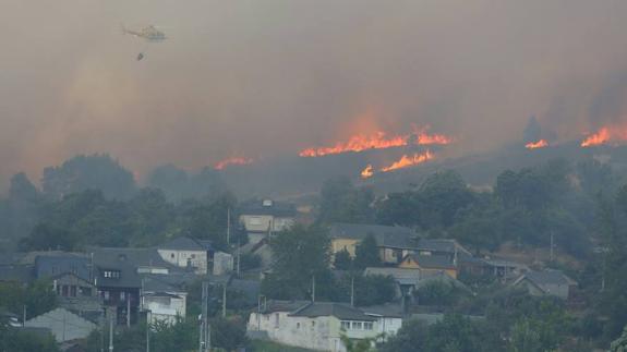 Incendio en el municipio de Fabero.