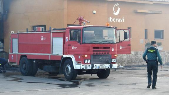 Imagen del incendio en la instalación de Oblanca en Alija del Infantado.