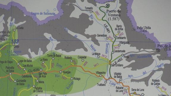 Imagen parcial del mapa provincial de Bomberos.