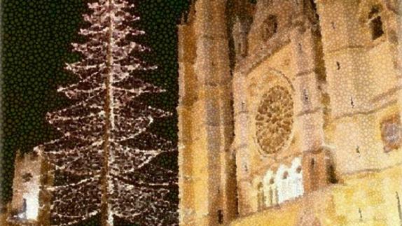 La Catedral iluminada durante Navidad.