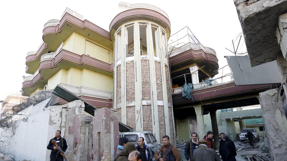 La embajada española en Kabul que sufrió el ataque.